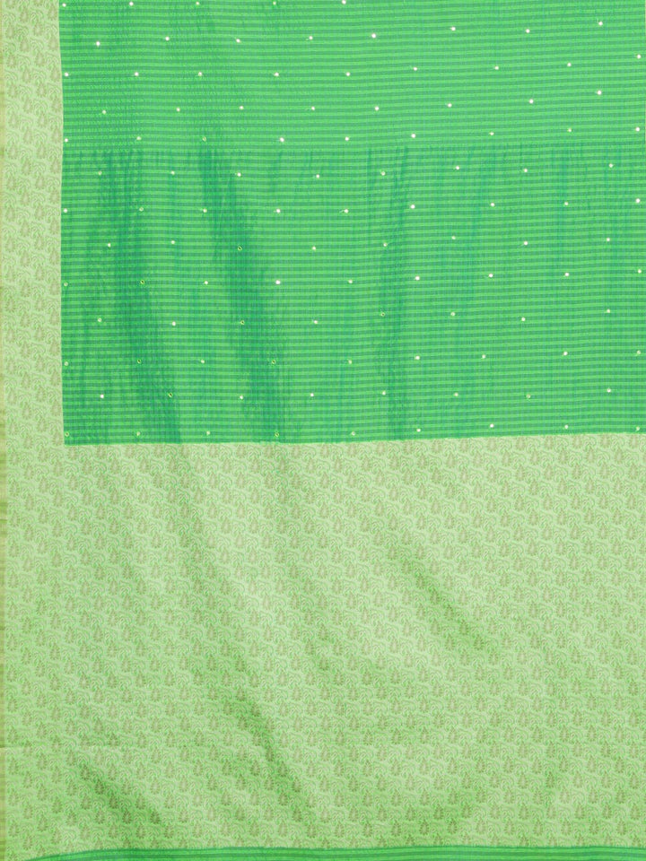 Neerus Green embellished saree with blouse piece - detail view 1