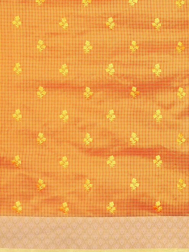 Neerus Yellow georgette embroidered saree - side view
