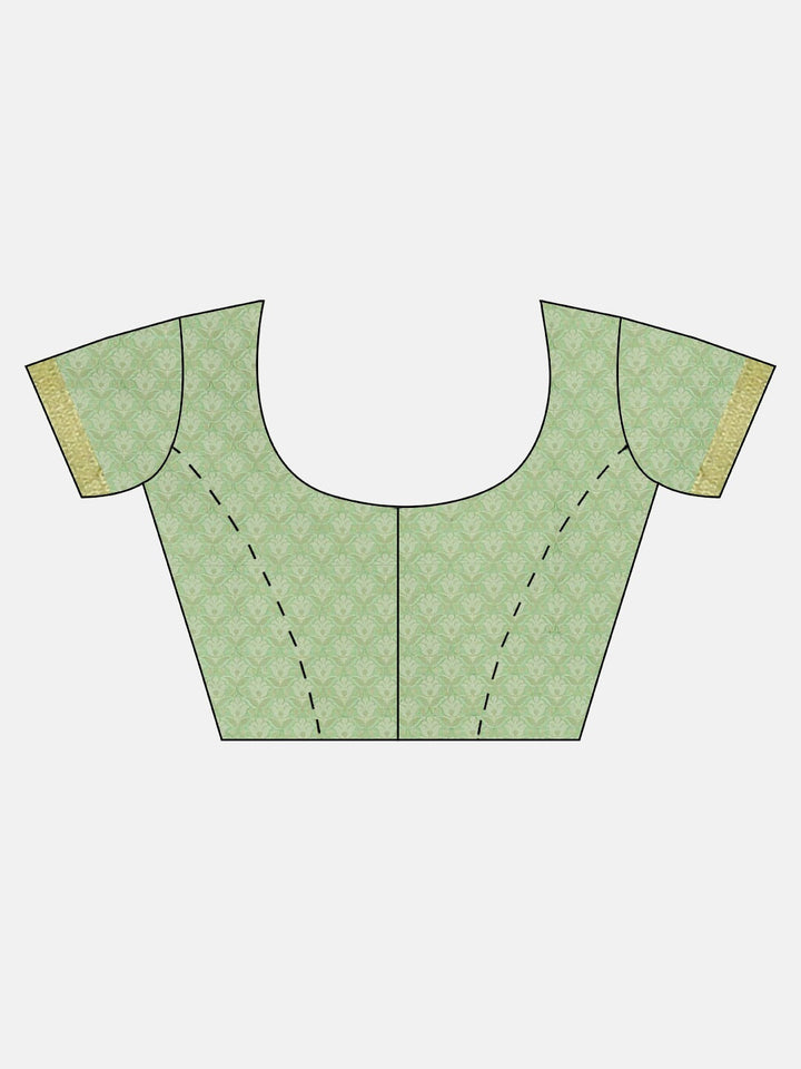 Neerus Green silk woven saree - detail view 2