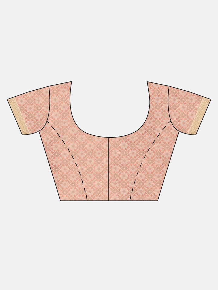 Neerus Pink organza woven saree - detail view 2