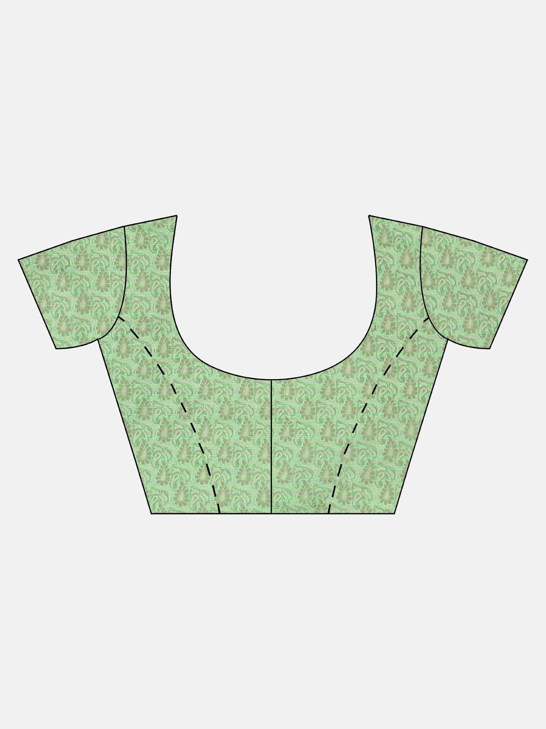 Neerus Green silk cotton woven saree - detail view 2