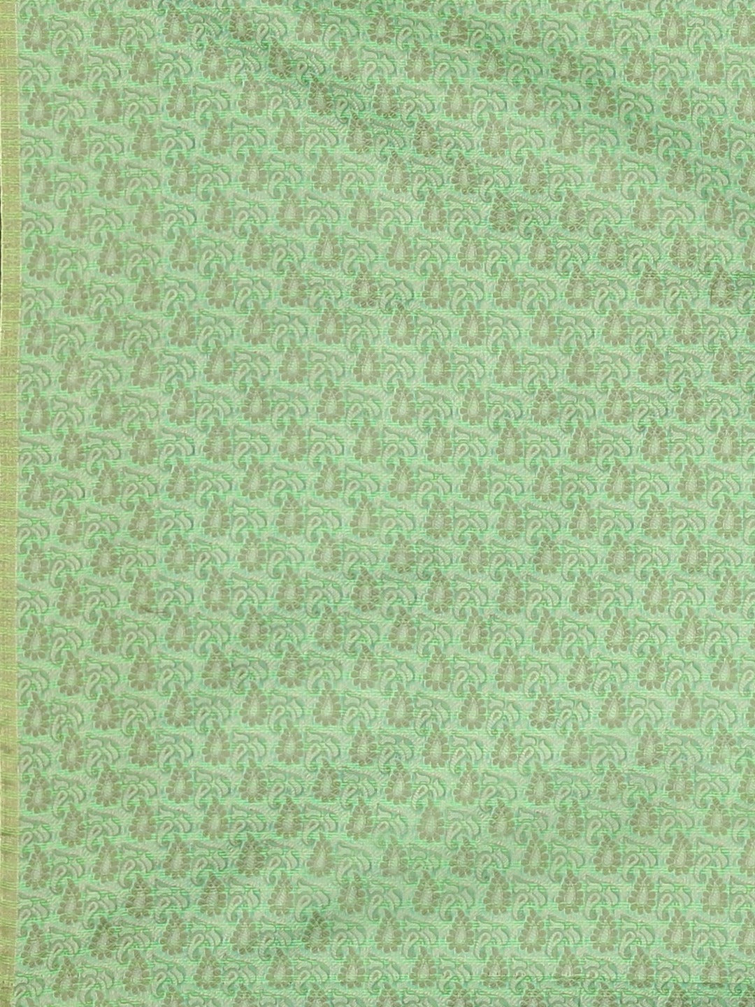 Neerus Green silk cotton woven saree - detail view 3