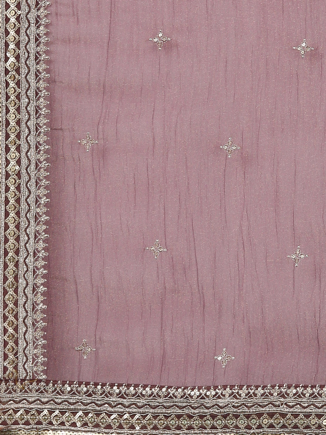 Neerus Maroon tissue Anarkali suit set - detail view 4