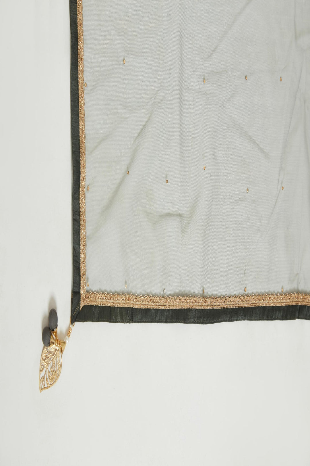 Neerus Grey silk embellished lehenga choli set - detail view 4