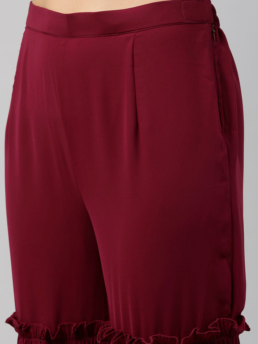 Neerus Maroon Georgette Embroidered Anarkali Suit Set - detail view 3