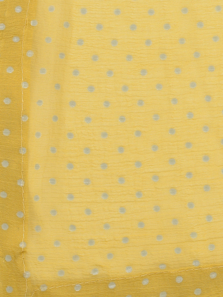 Neerus Yellow Chanderi Straight Suit Set - detail view 3