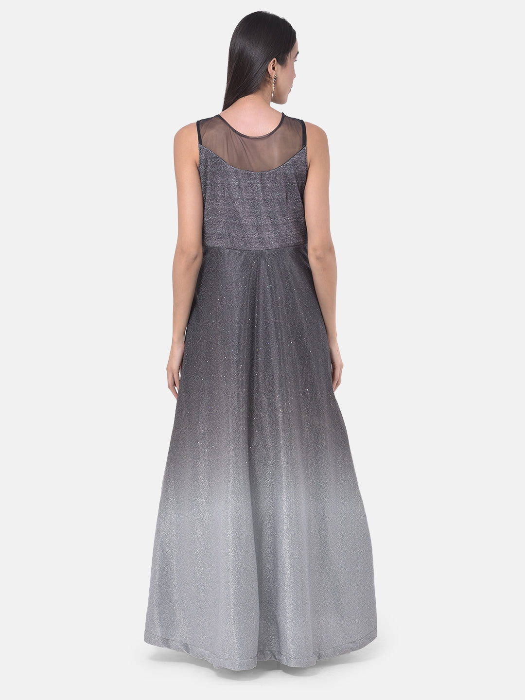 Neerus Black polyester embellished gown - detail view 1