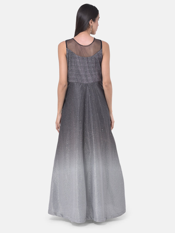 Neerus Black polyester embellished gown - detail view 1