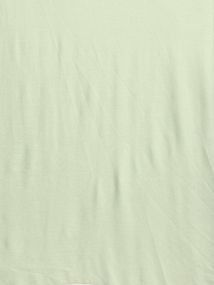 Neerus Green solid ready to wear saree with blouse - detail view 2