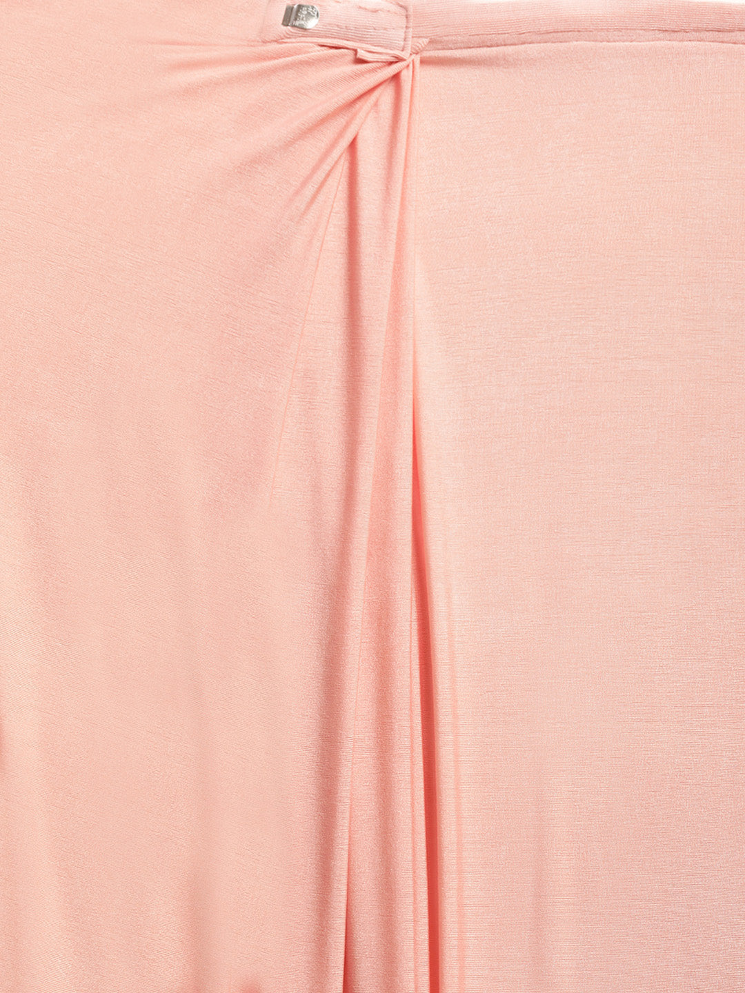 Neerus Orange georgette solid ready-to-wear saree - detail view 1