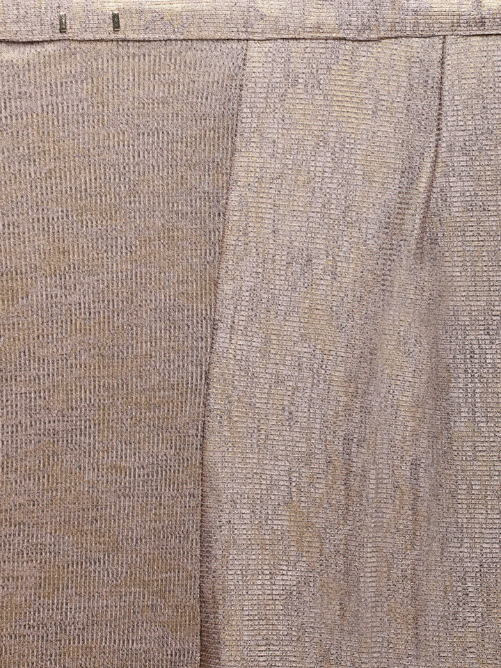 Neerus Pink viscose rayon drape saree with stitched blouse - detail view 1