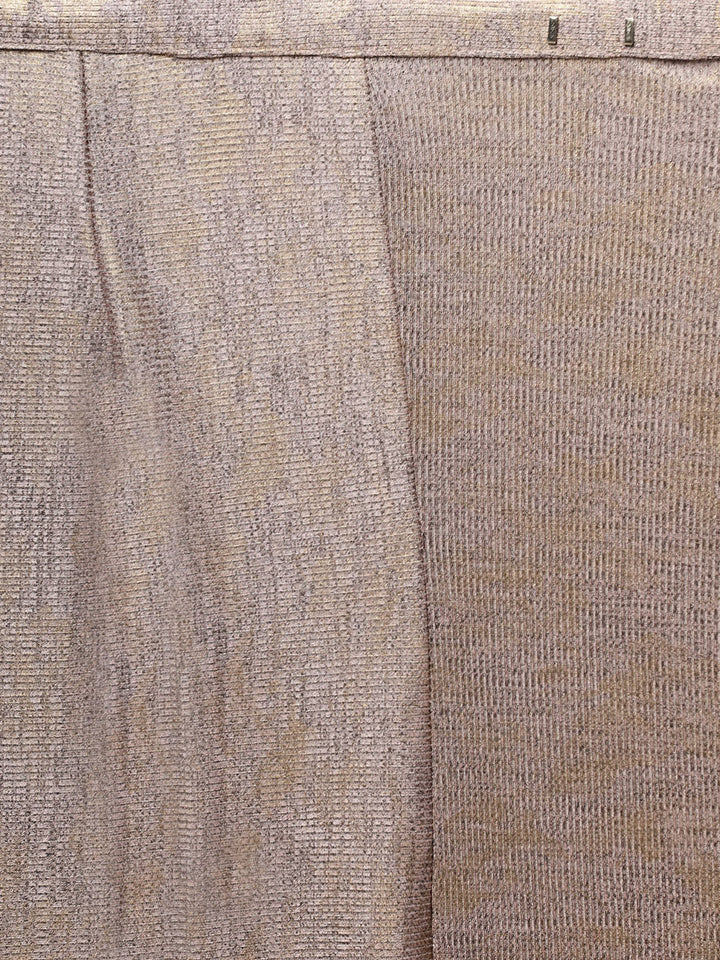 Neerus Pink viscose rayon drape saree with stitched blouse - detail view 4