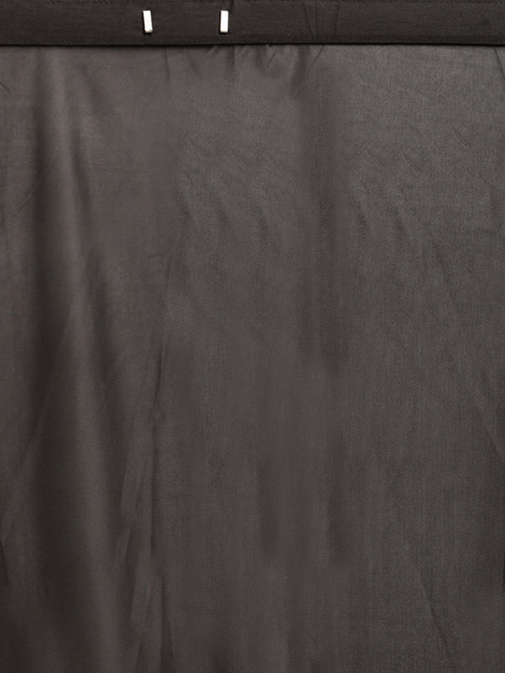 Neerus Black solid ready to wear saree with blouse - detail view 1