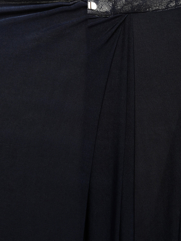 Neerus Blue printed ready to wear saree with blouse - detail view 2