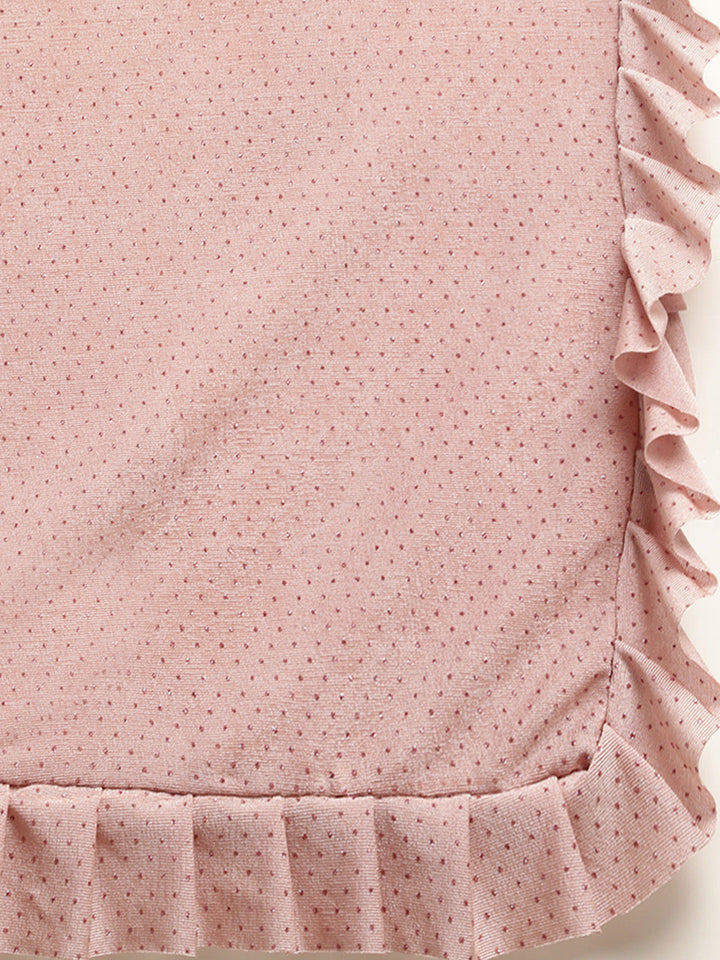 Neerus Orange embellished ready-to-wear saree with blouse - detail view 4