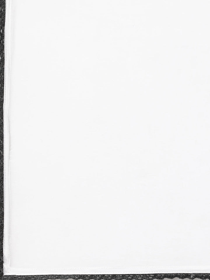 Neerus White cotton printed suit set - detail view 5