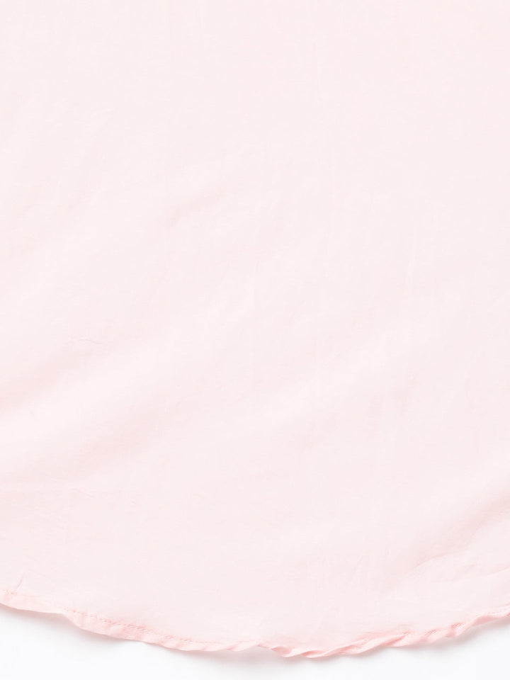 Neerus Pink cotton printed suit set with sharara and dupatta - detail view 5