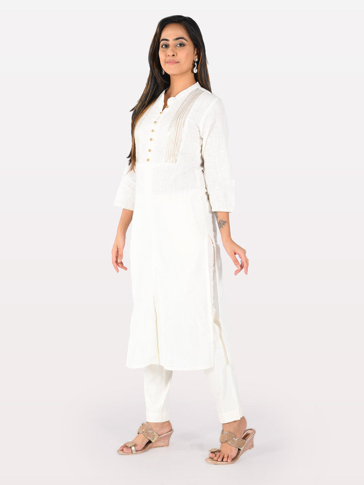 Neerus Pink rayon solid kurti - detail view 2