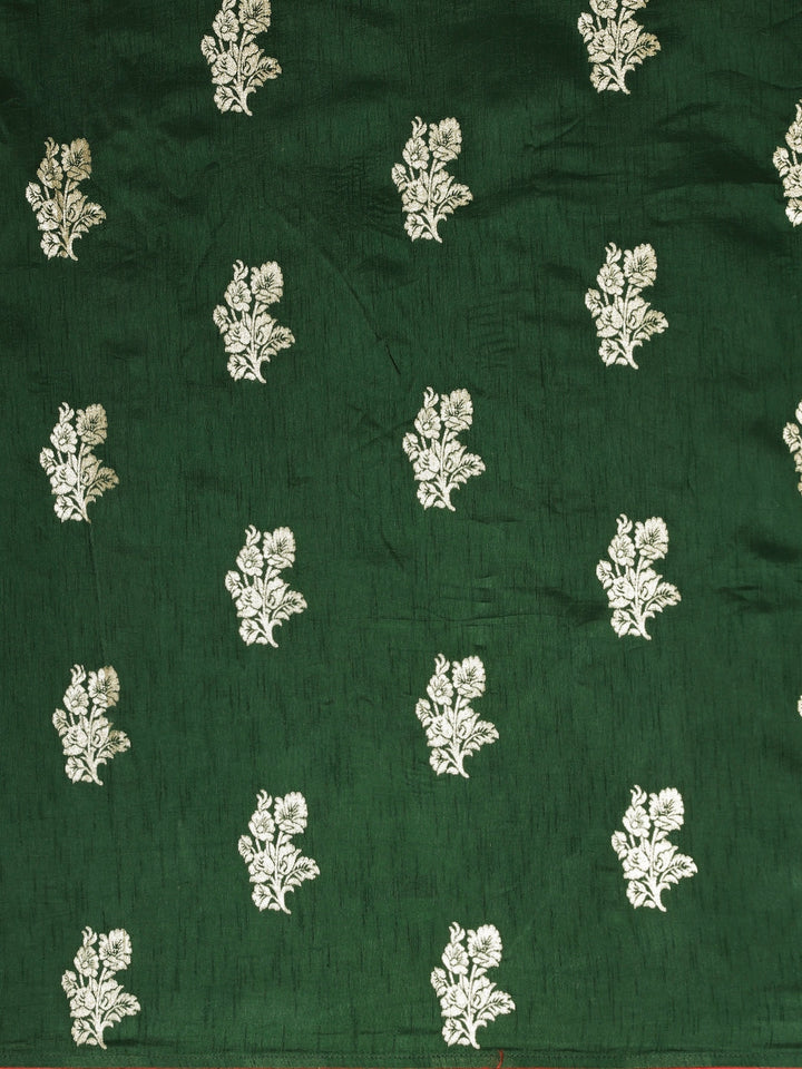 Neerus Green Banarasi woven saree - side view