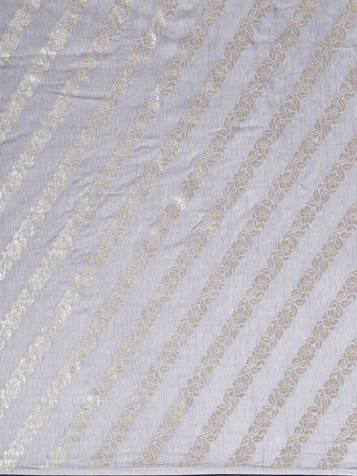 Neerus Blue Banarasi woven saree - side view