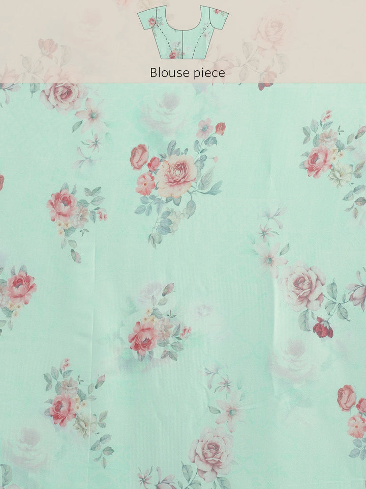 Neerus Blue Organza Saree - detail view 3