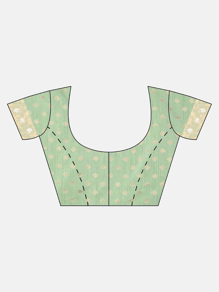 Neerus Green Banarasi woven saree - detail view 2