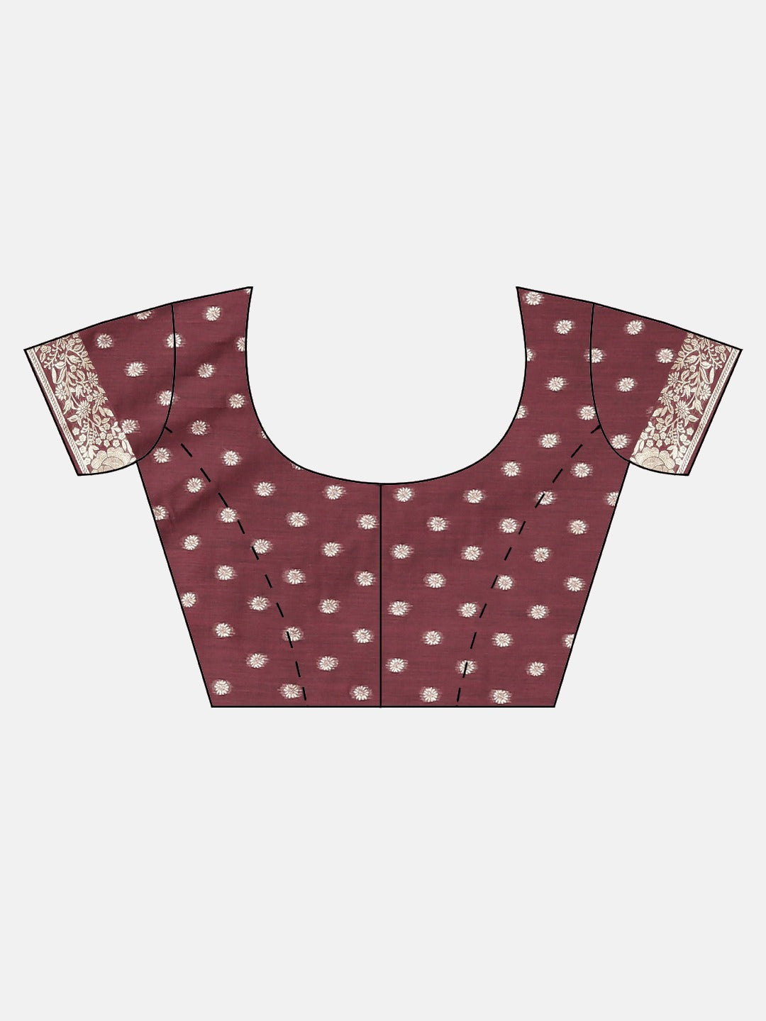 Neerus Maroon Banarasi woven saree - detail view 2