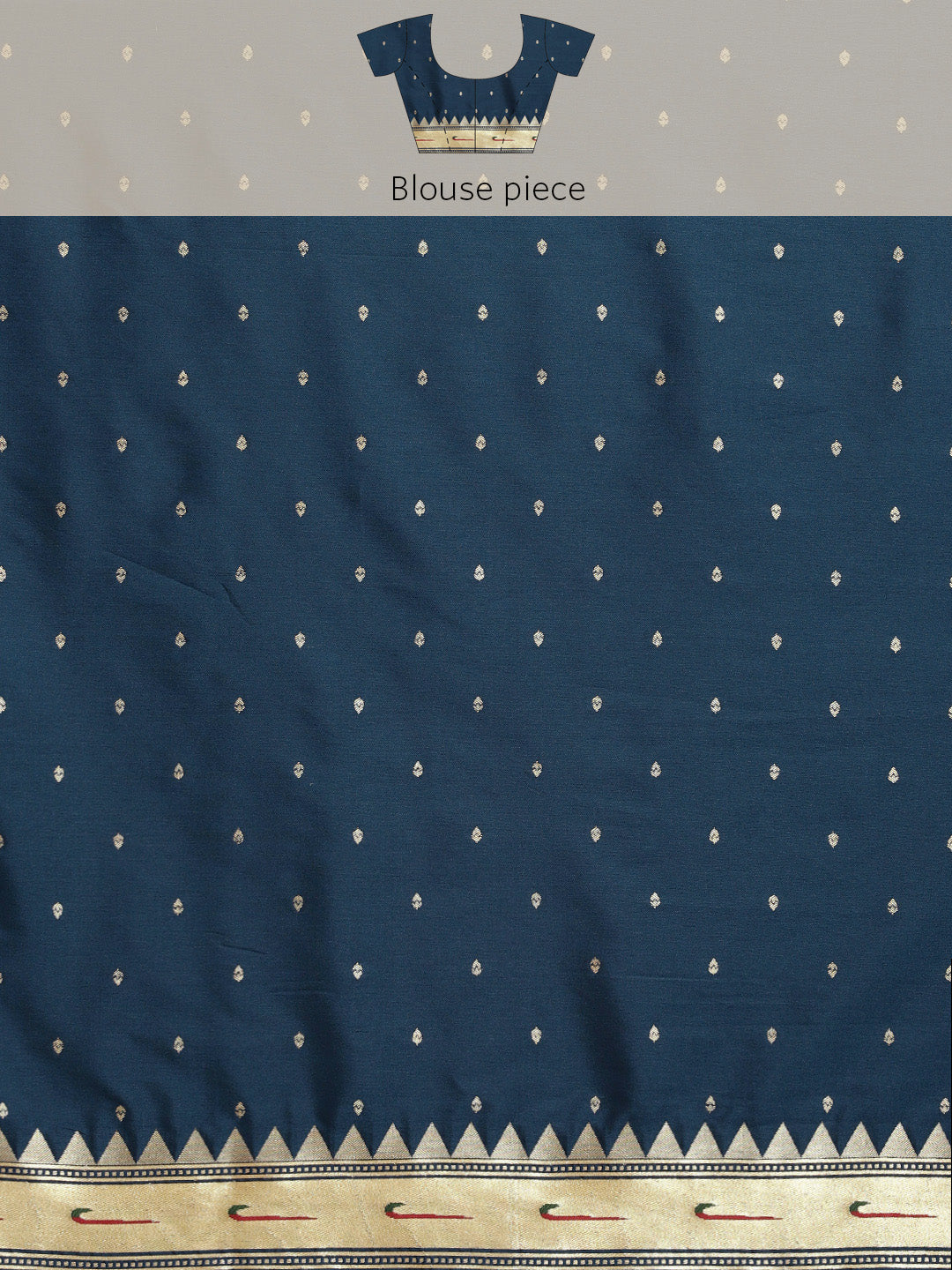 Neerus Blue Banarasi woven saree - detail view 3