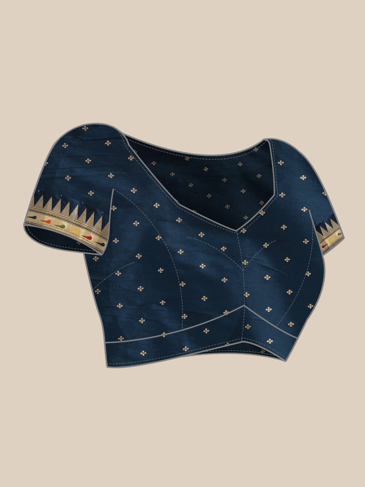 Neerus Blue Banarasi woven saree - detail view 2