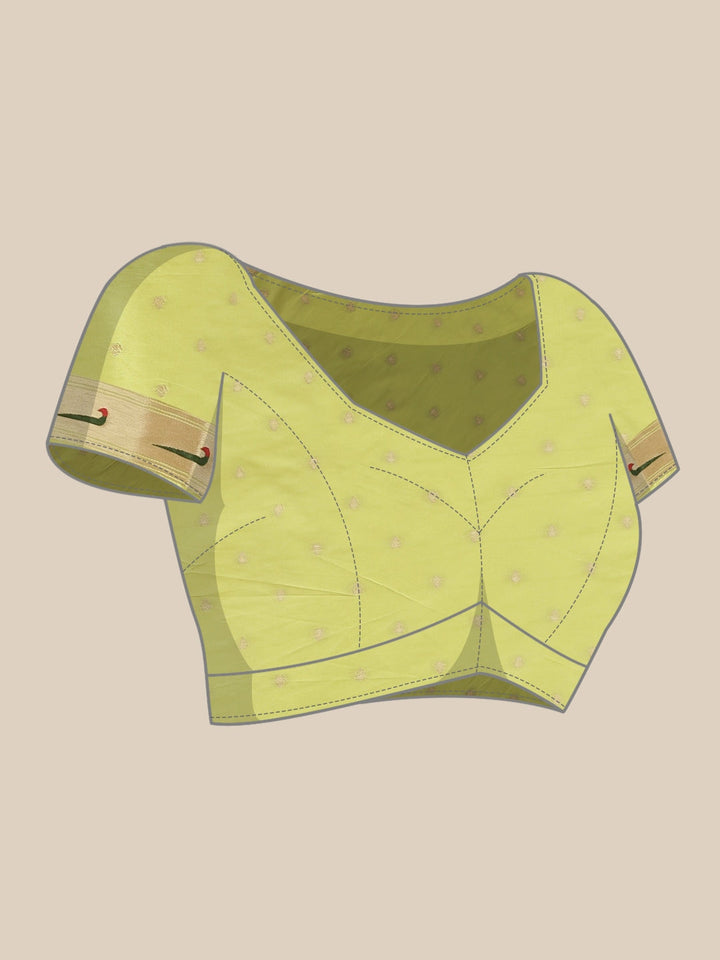 Neerus Green Banarasi woven saree - detail view 2