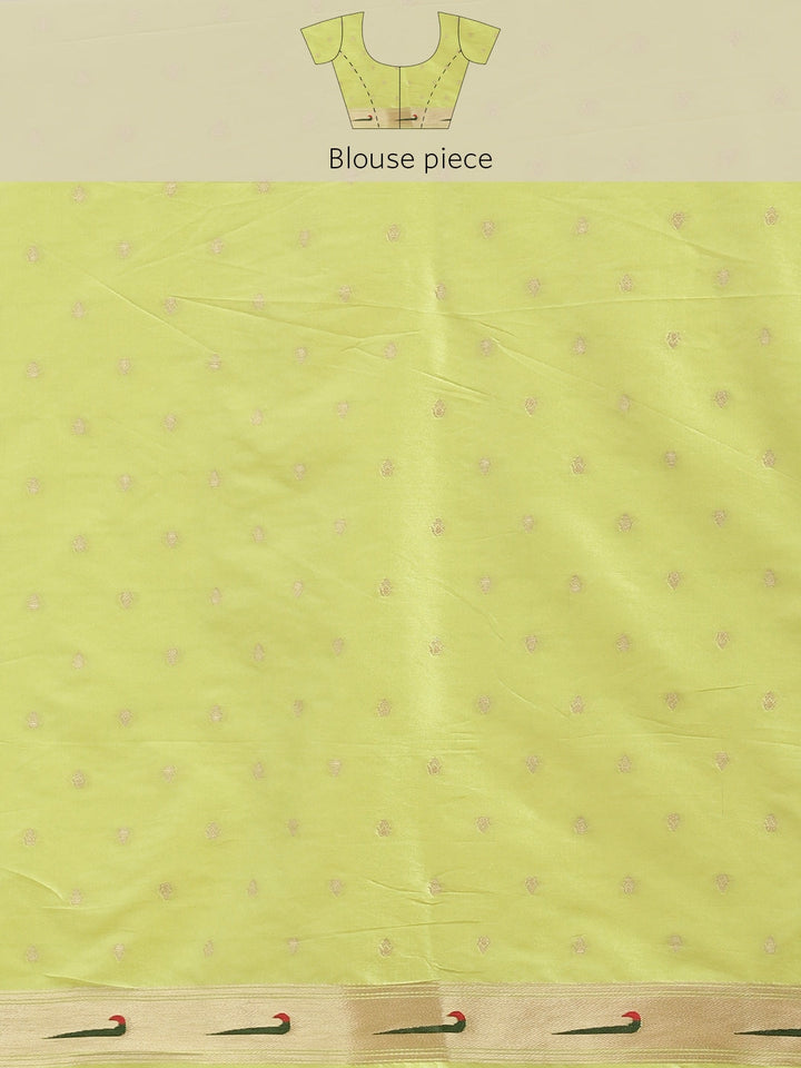 Neerus Green Banarasi woven saree - detail view 3