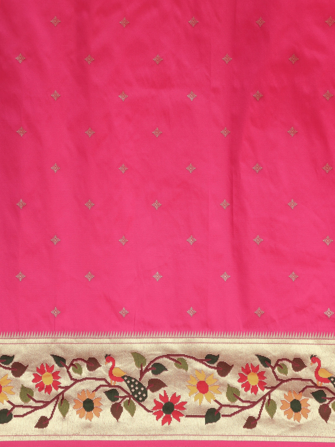 Neerus Pink Banarasi woven saree - side view