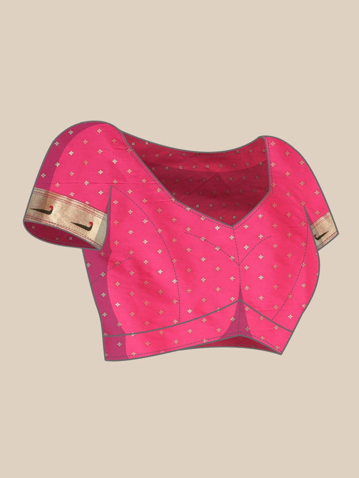 Neerus Pink Banarasi woven saree - detail view 2