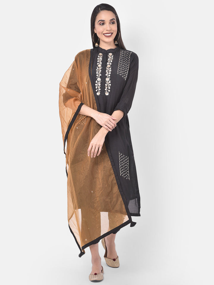 Neerus Black embellished suit set - front view