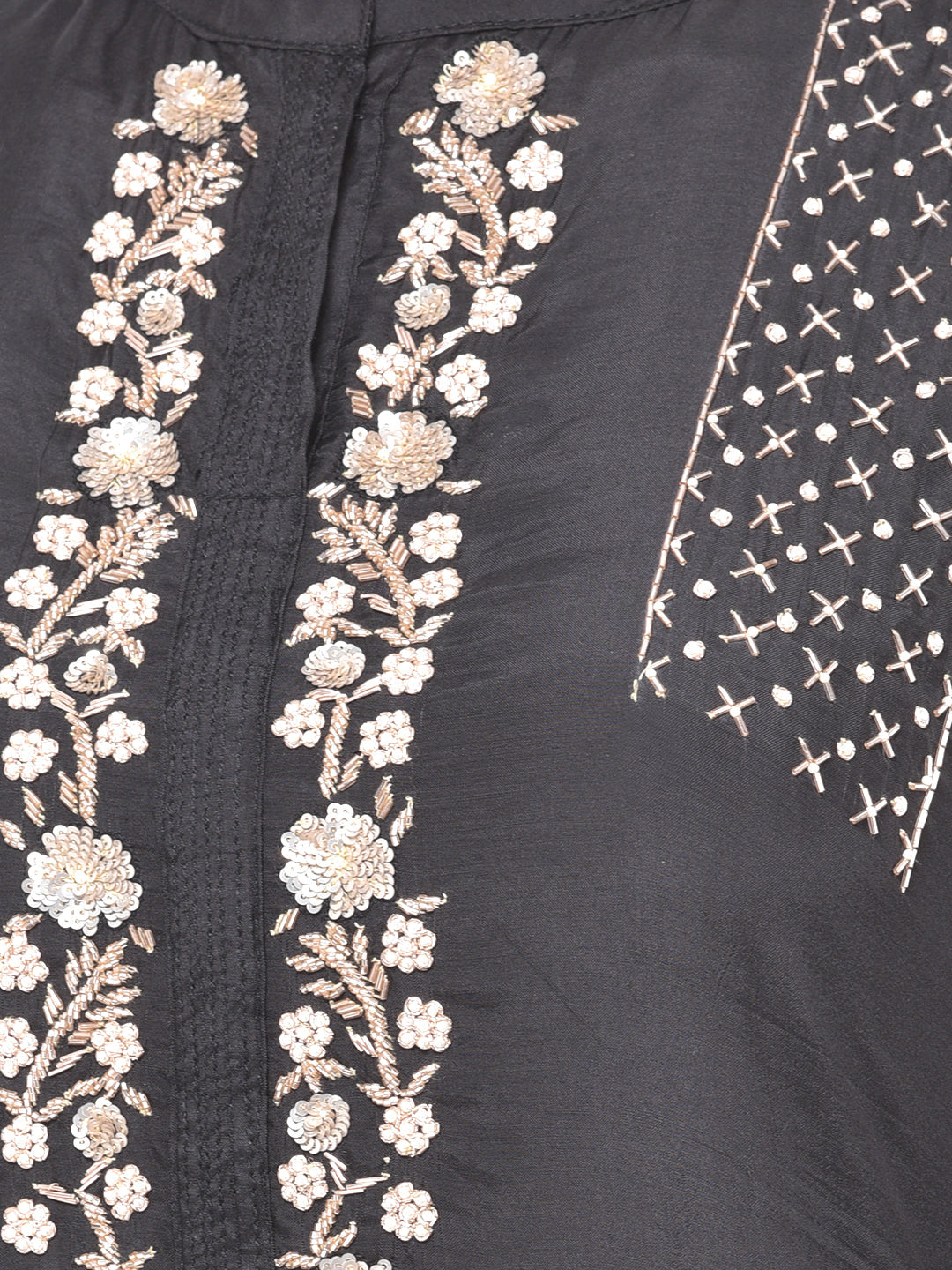 Neerus Black embellished suit set - detail view 2