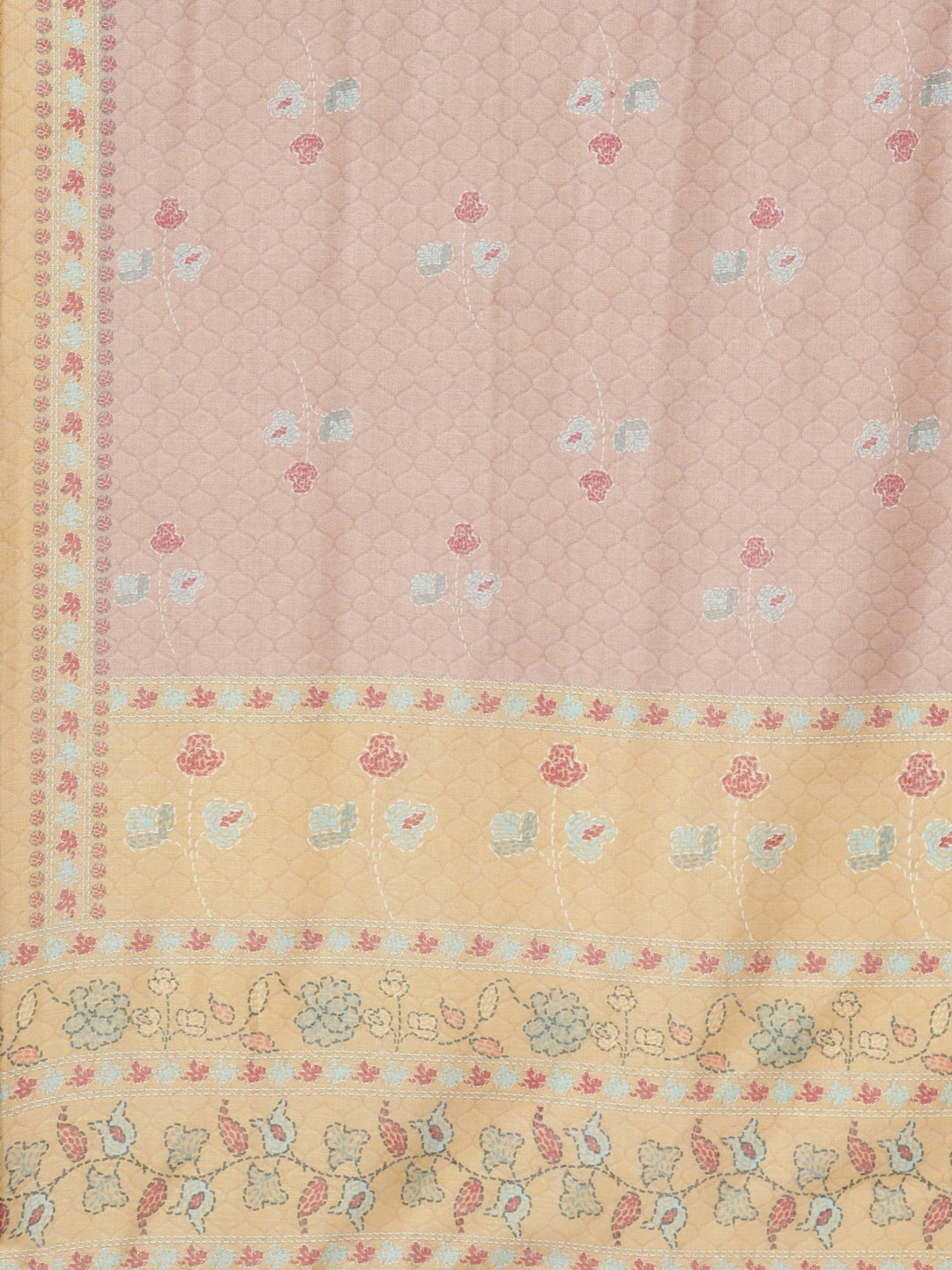 Neerus Yellow Chanderi Cotton Printed Kurta Set - detail view 4