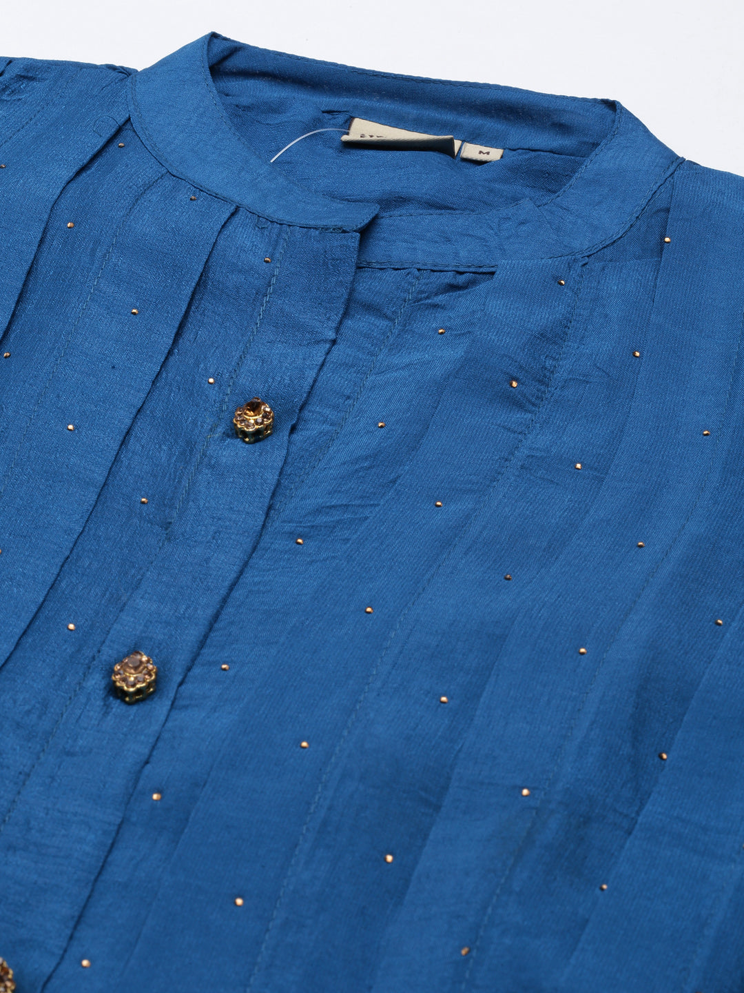 Neerus Blue printed anarkali kurta - detail view 3