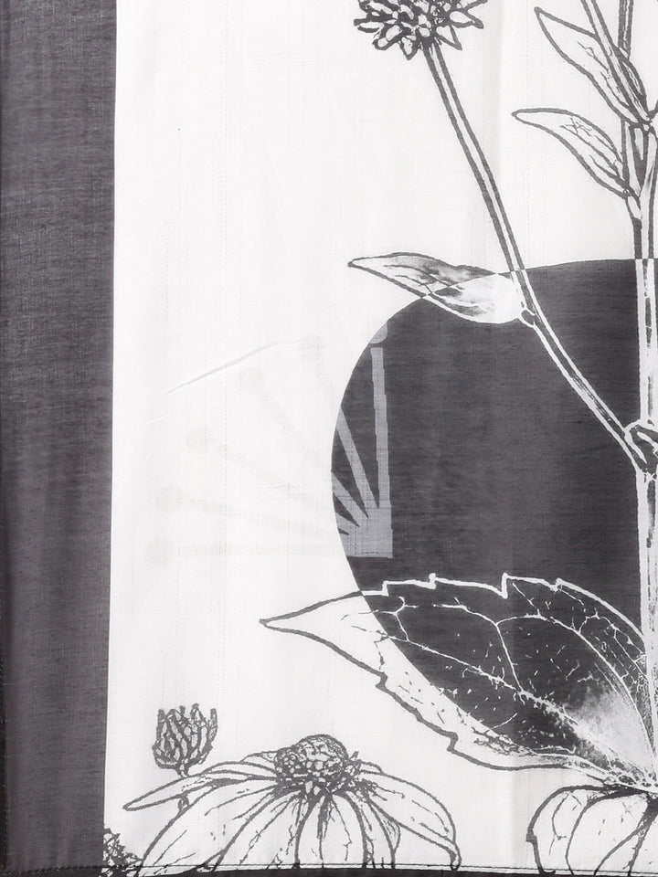 White Slub Silk Hacoba Work Three Piece Set