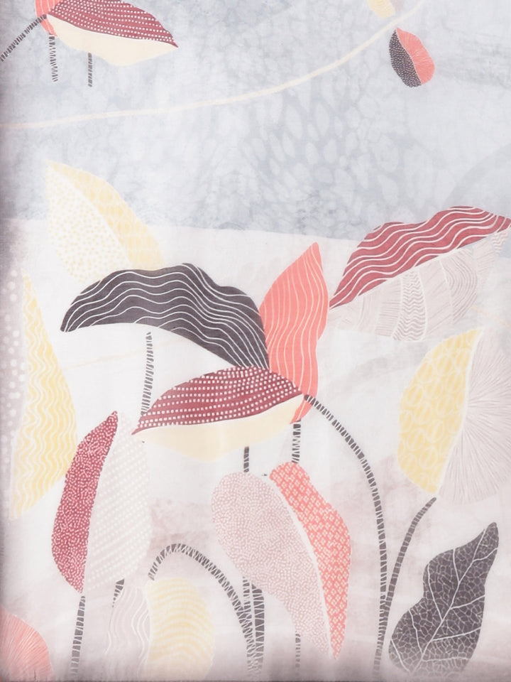 Neerus Off White Solid Straight Kurta and Trousers With Dupatta