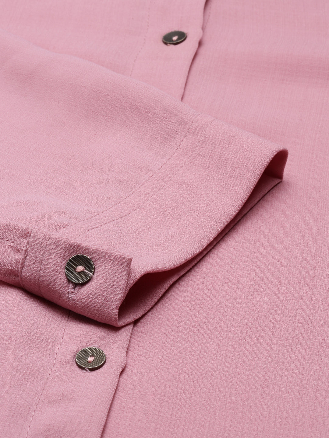 Neerus Pink rayon solid kurti - detail view 4