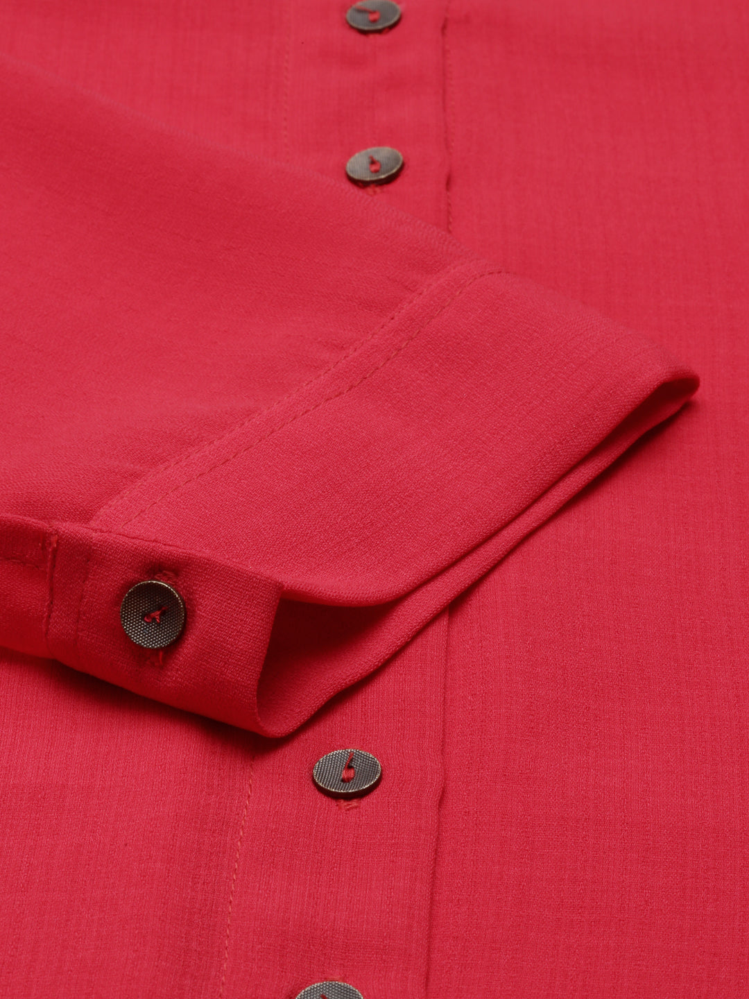 Neerus Red rayon straight kurti - detail view 3