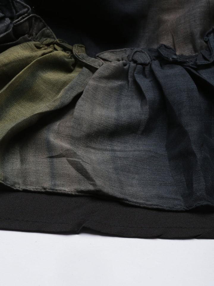 Neerus Grey silk solid kurta - detail view 4