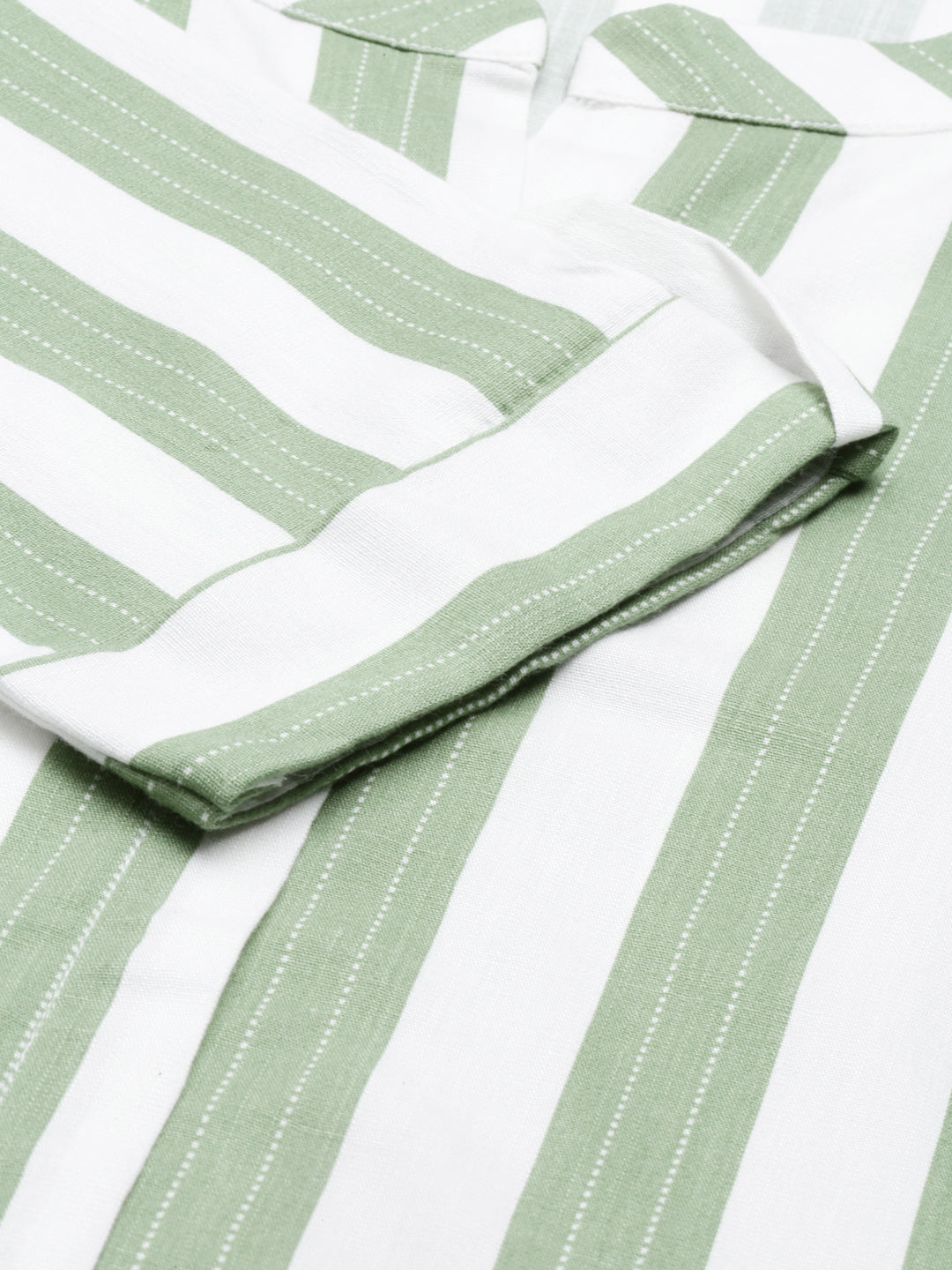 Neerus Green viscose rayon solid kurti - detail view 3