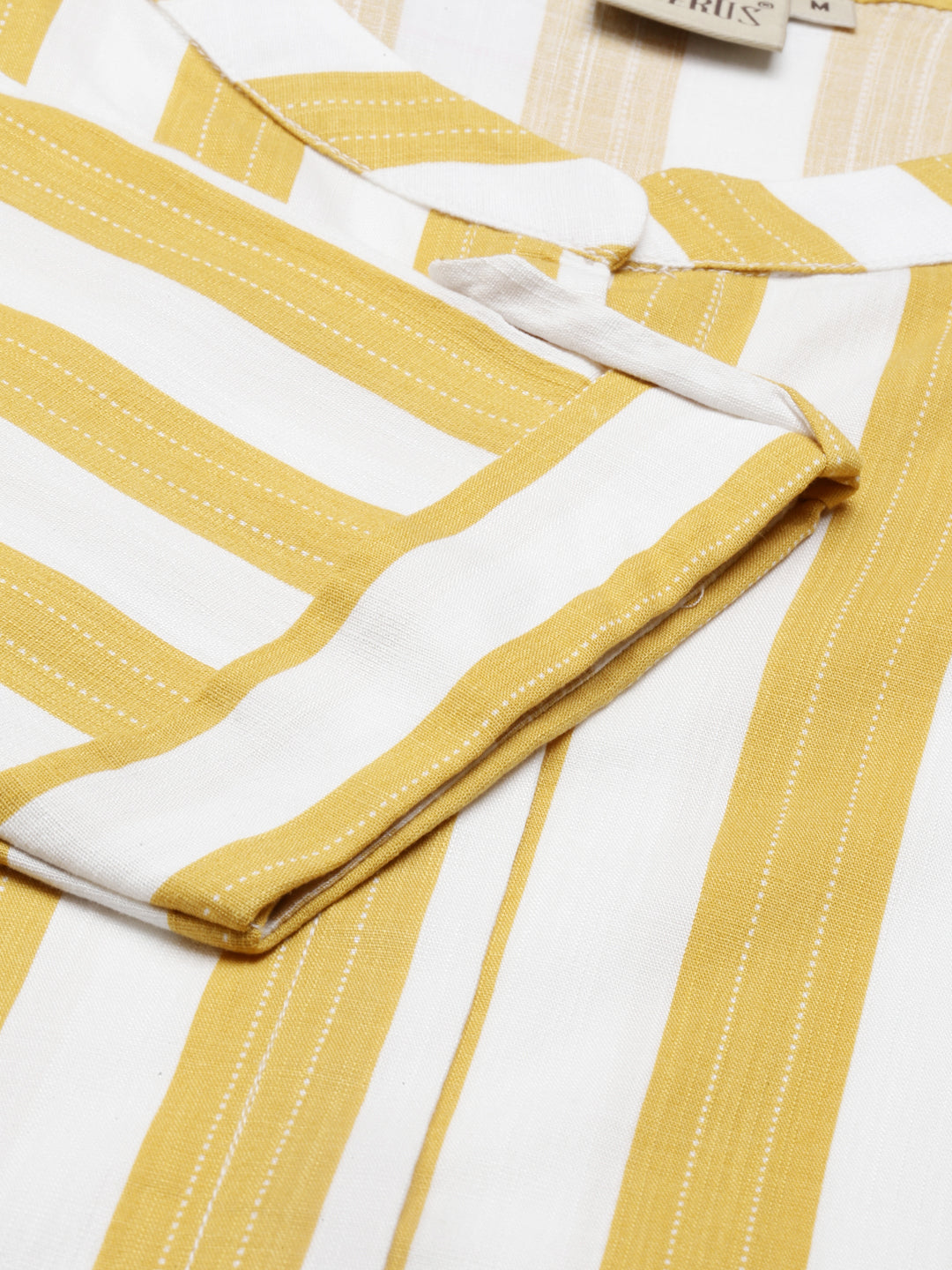 Neerus Yellow rayon straight kurti - detail view 5
