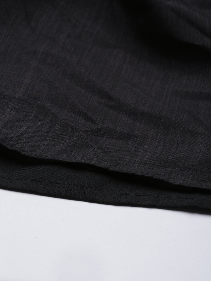 Neerus Green silk solid kurta - detail view 4