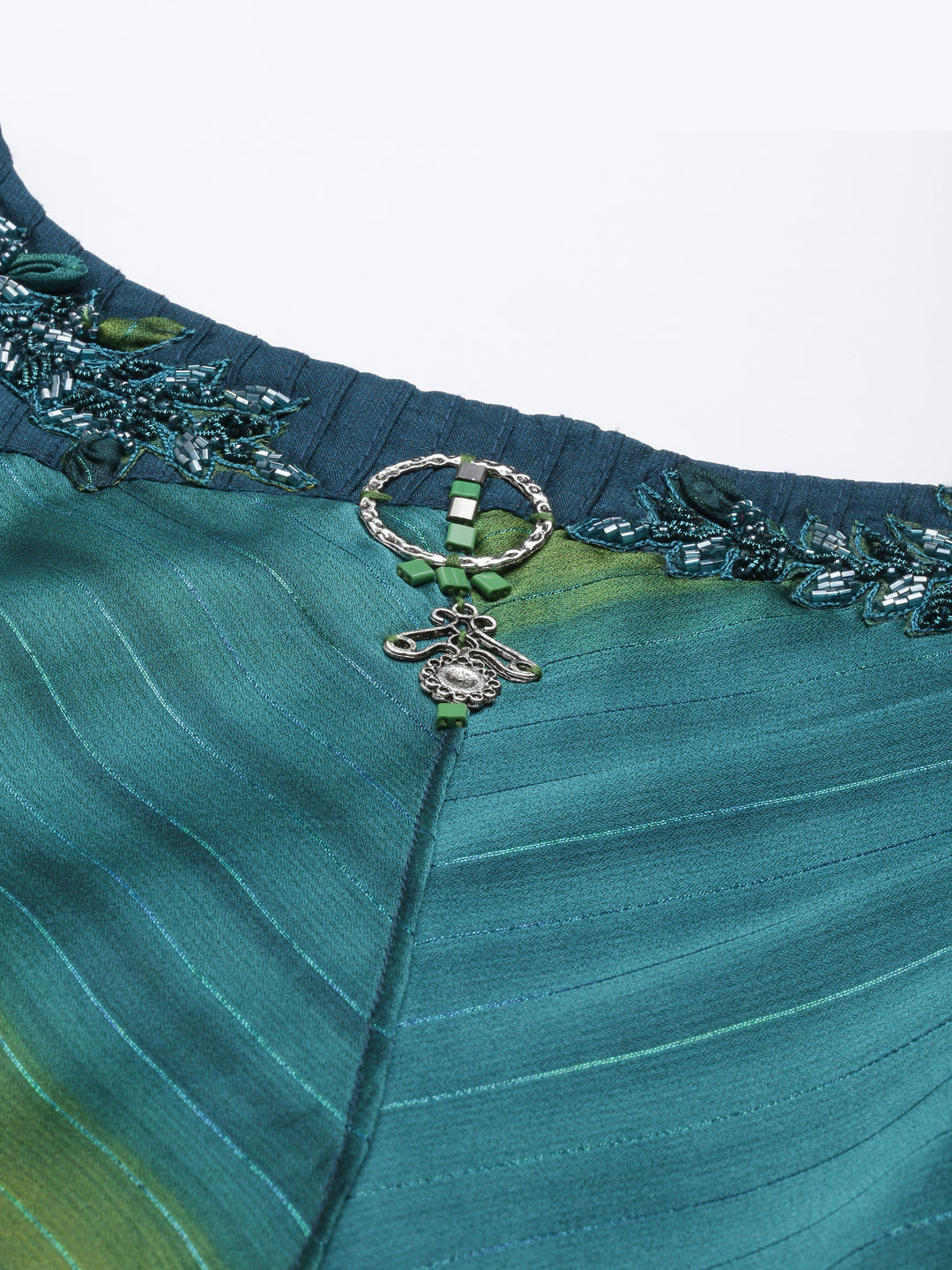 Neerus Blue silk solid kurta by Neerus - back view