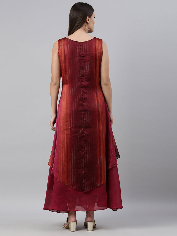 Neerus Pink silk straight kurti - detail view 2