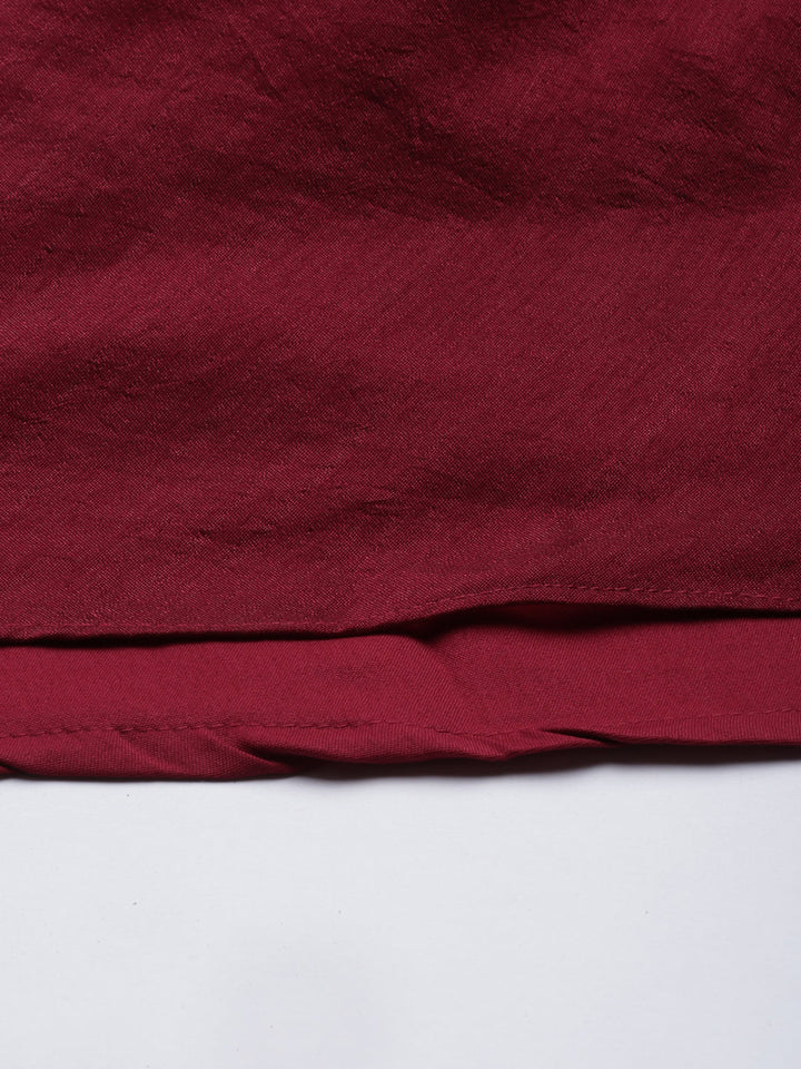 Neerus Pink silk straight kurti - detail view 4