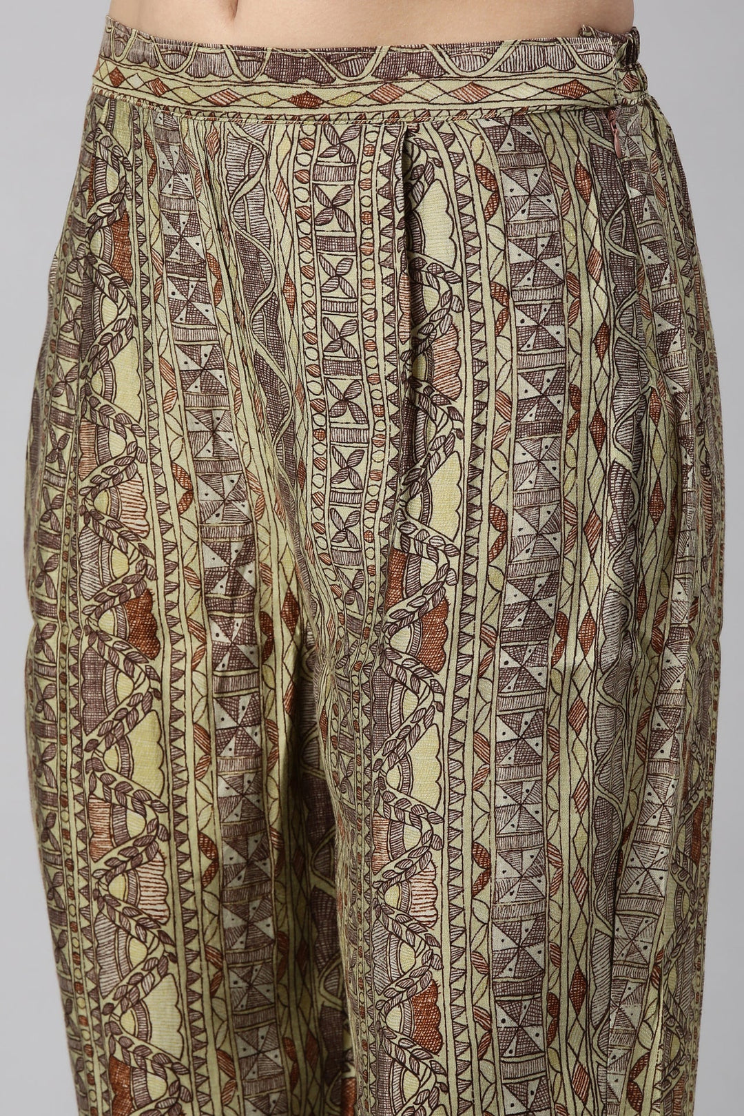 Neerus Brown satin kurta set - detail view 4