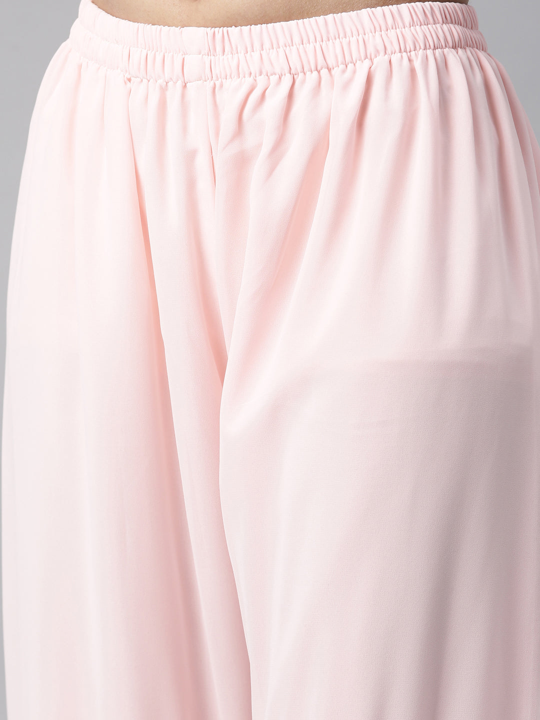 Neerus Pink georgette printed kurta set - side view